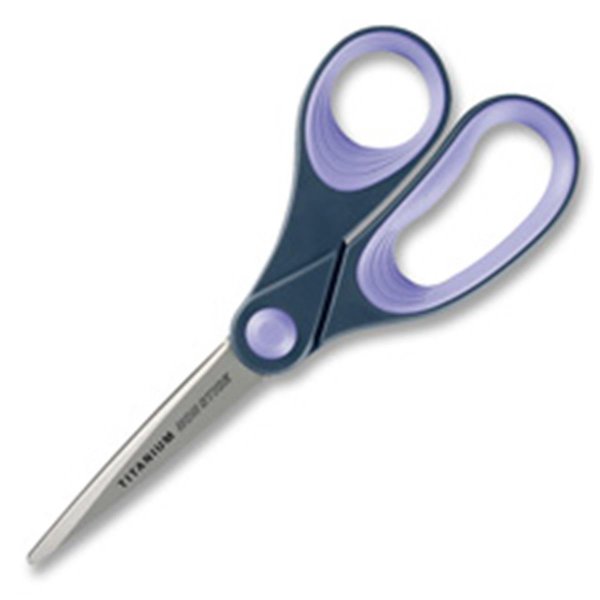 Officespace Scissors- Titanium Bonded- 8in.L- Straight- Gray-Purple OF686583